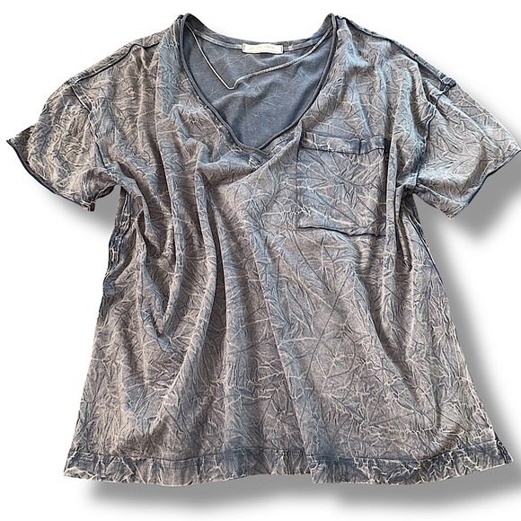 We The Free Women’s Oversized T Shirt Side Slit Grey Bleached - Picture 1 of 9